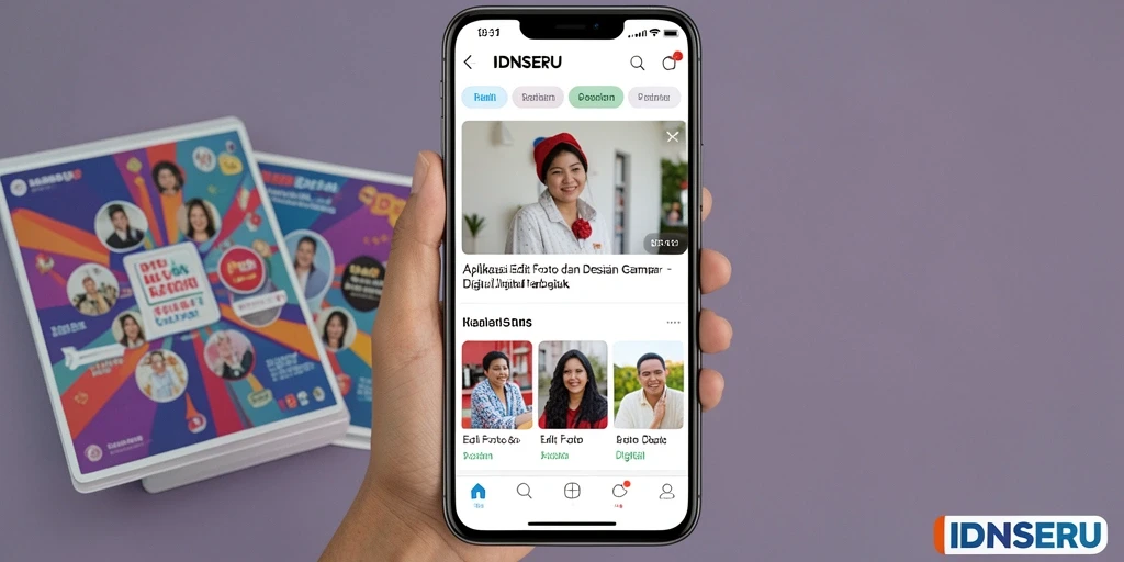 Tampilan antarmuka aplikasi IDNSERU yang intuitif dan menarik.