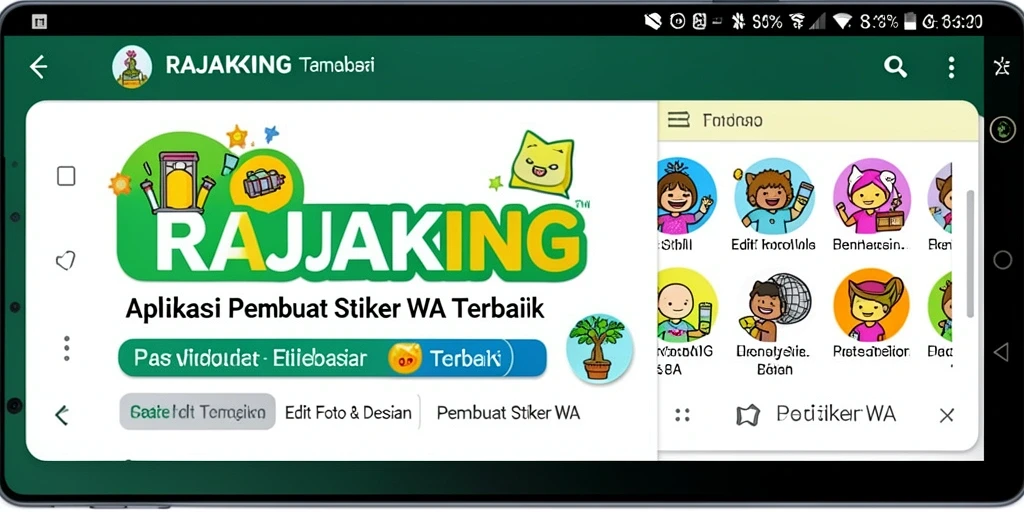 Antarmuka RAJAKING yang mudah digunakan untuk membuat stiker.
