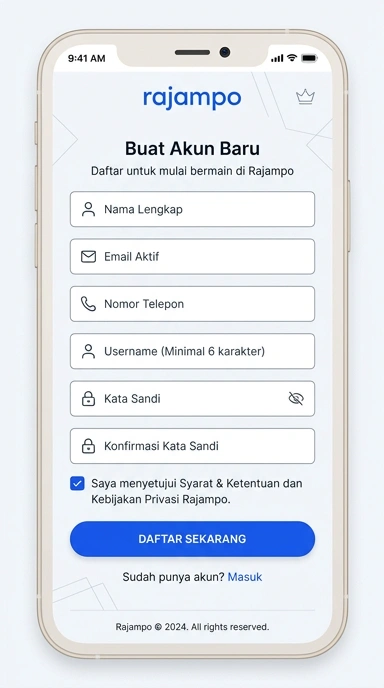 Tampilan halaman daftar rajampo
