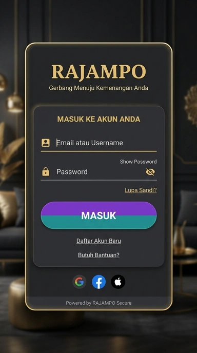 Tampilan halaman login rajampo