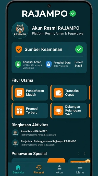 Tampilan kanal resmi rajampo
